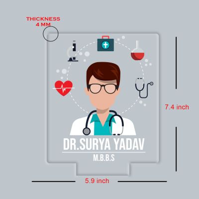 Personalized Doctor LED Night Lamp with Warm White Light Thankyou Gift for Doctor Appreciation Gift for Doctor Clinic & Hospital Decor Light (Gift for MBBS Doctor)